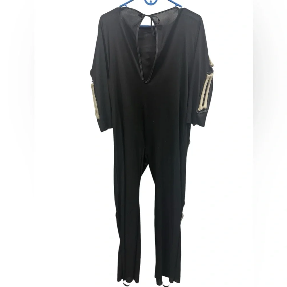 Skeleton Full Body Costume One Piece Cosplay with stirrups at bottom Youth 10